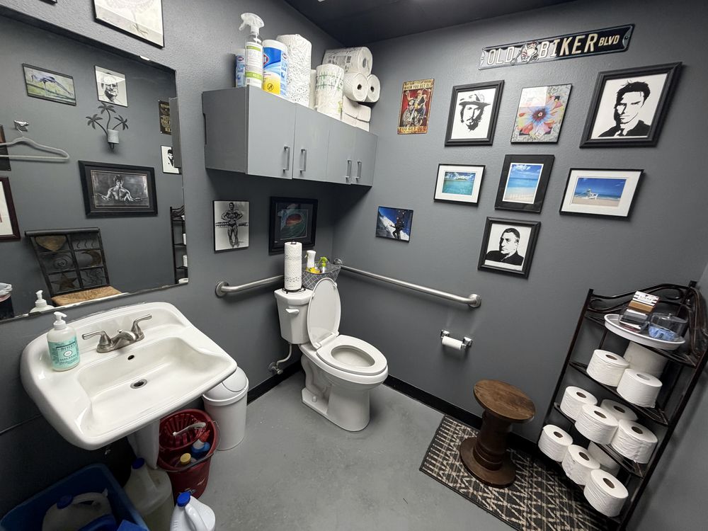 The clean, fully accessible restroom