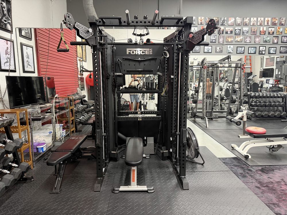 Force USA functional trainer and power rack in the studio